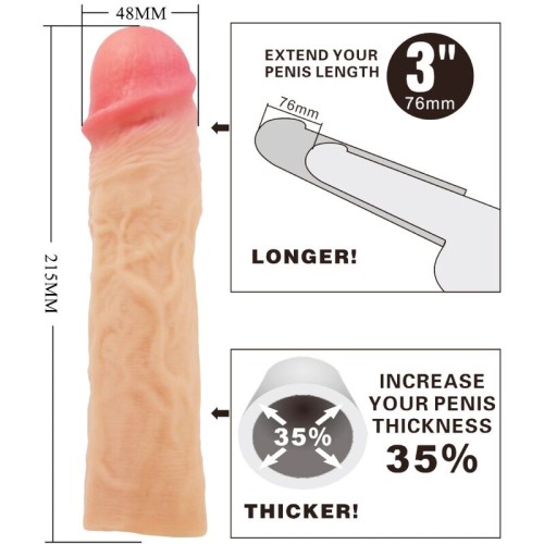 Derek Realistic Penis Sleeve with 7.6 cm Extension