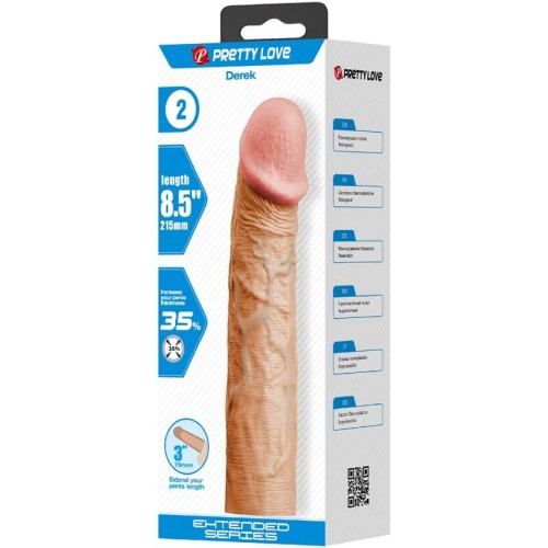 Derek Realistic Penis Sleeve with 7.6 cm Extension