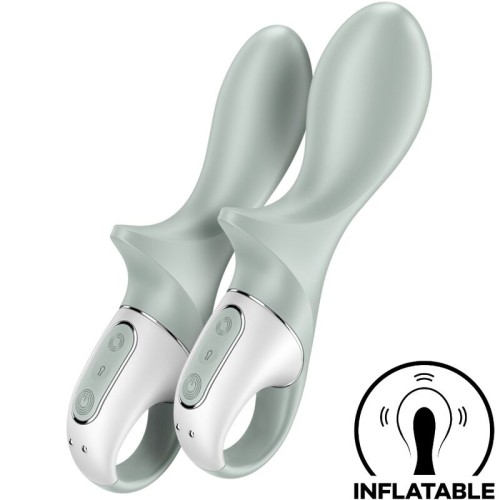 Satisfyer Air Pump Booty 3 Inflatable Anal Vibrator Green Gray