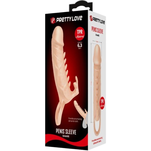 Emmit Penis Sleeve with Clitoral Stimulator for Enhanced Satisfaction