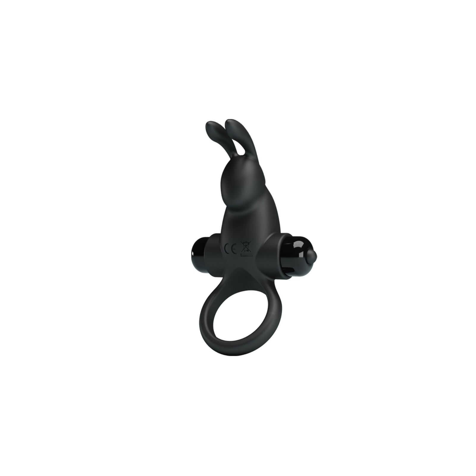 Anillo Vibrador + Estimulador Rabbit Clítoris 10 Vibraciones Negro