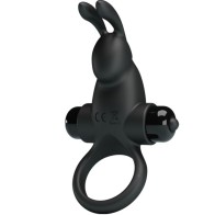 Anillo Vibrador + Estimulador Rabbit Clítoris 10 Vibraciones Negro