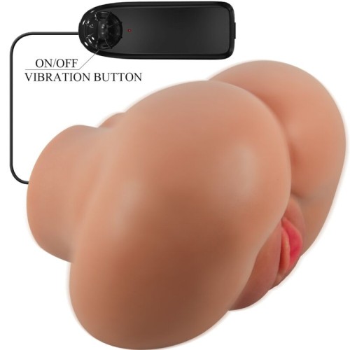 Luna Rear Vibrator with Realistic Vagina and Anus Natural Remote Control