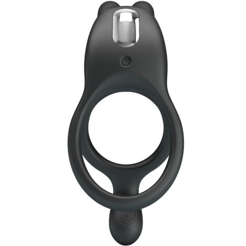 Seth Double Ring Vibrator Rabbit 7 Vibrations Black