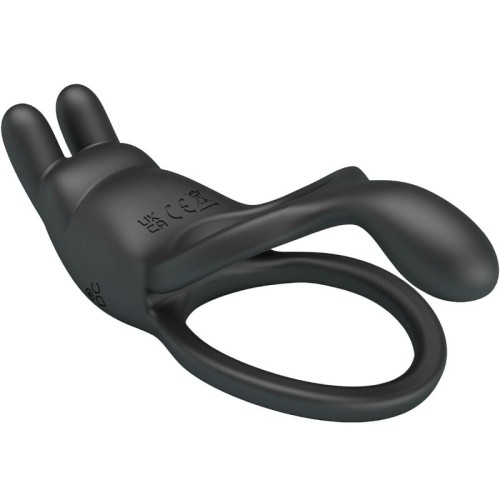 Seth Double Ring Vibrator Rabbit 7 Vibrations Black