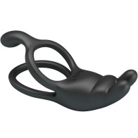 Seth Double Ring Vibrator Rabbit 7 Vibrations Black