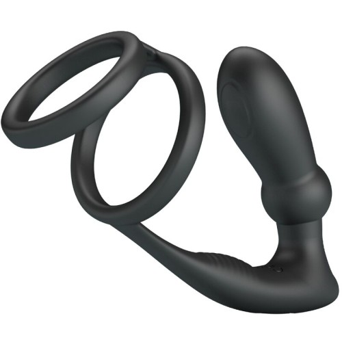 Emoni Penis Ring + Anal Plug 12 Vibrations Black