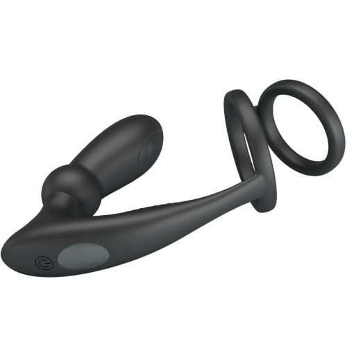 Emoni Anillo Pene + Plug Anal 12 Vibraciones Negro