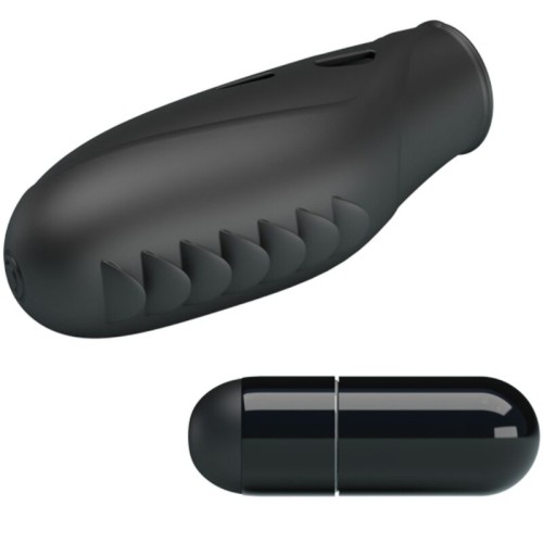 Vibrador De Dedo Silicona Negro Gilo