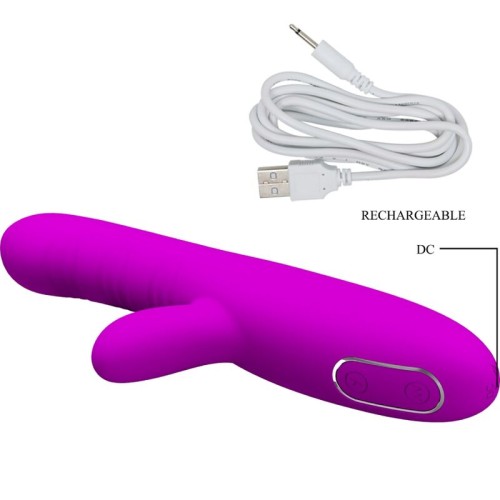 Angelique Multifunction Vibrator with Clitoral Stimulator Purple