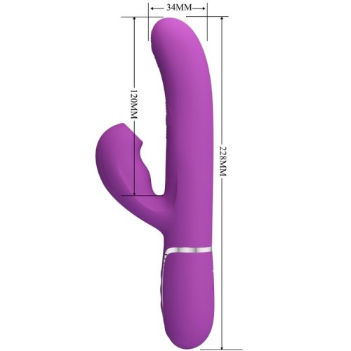 Vibrador Rabbit Multifunción 3 en 1 Perlita Morado