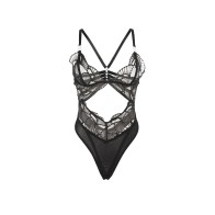 Sublime Black Lace Bodysuit with Hollow Design for Elegance