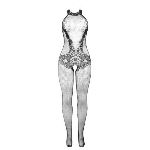 Crotchless Fishnet Bodystocking with Lace