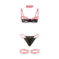 Pink Hollow Cut Lingerie Set - Sublime