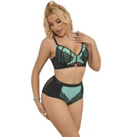 Sublime Green Lace and Mesh Push-up Set