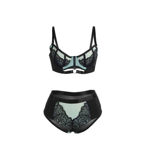 Sublime Green Lace and Mesh Push-up Set