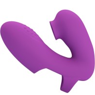 Athena Vibrador de Dedo con Estimulador Clítoris Morado