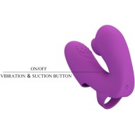 Athena Vibrador de Dedo con Estimulador Clítoris Morado