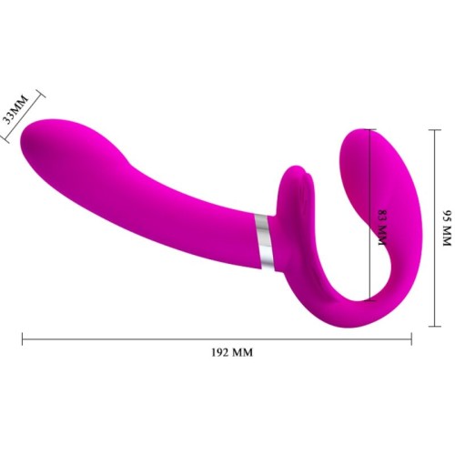 Vibrador Doble Strap-on Valerie con 12 Vibraciones Morado