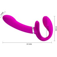 Vibrador Doble Strap-on Valerie con 12 Vibraciones Morado