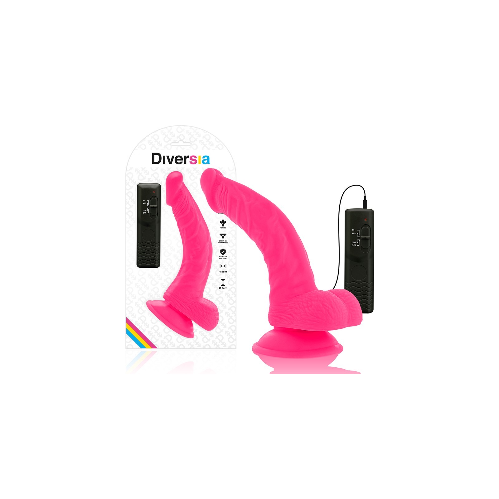 Flexible Vibrating Dildo Pink 21.5 cm - Shop Now