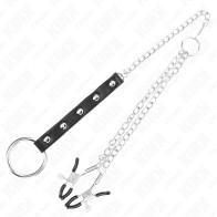 Kink Metal Penis Ring with Chain and Nipple Clamps