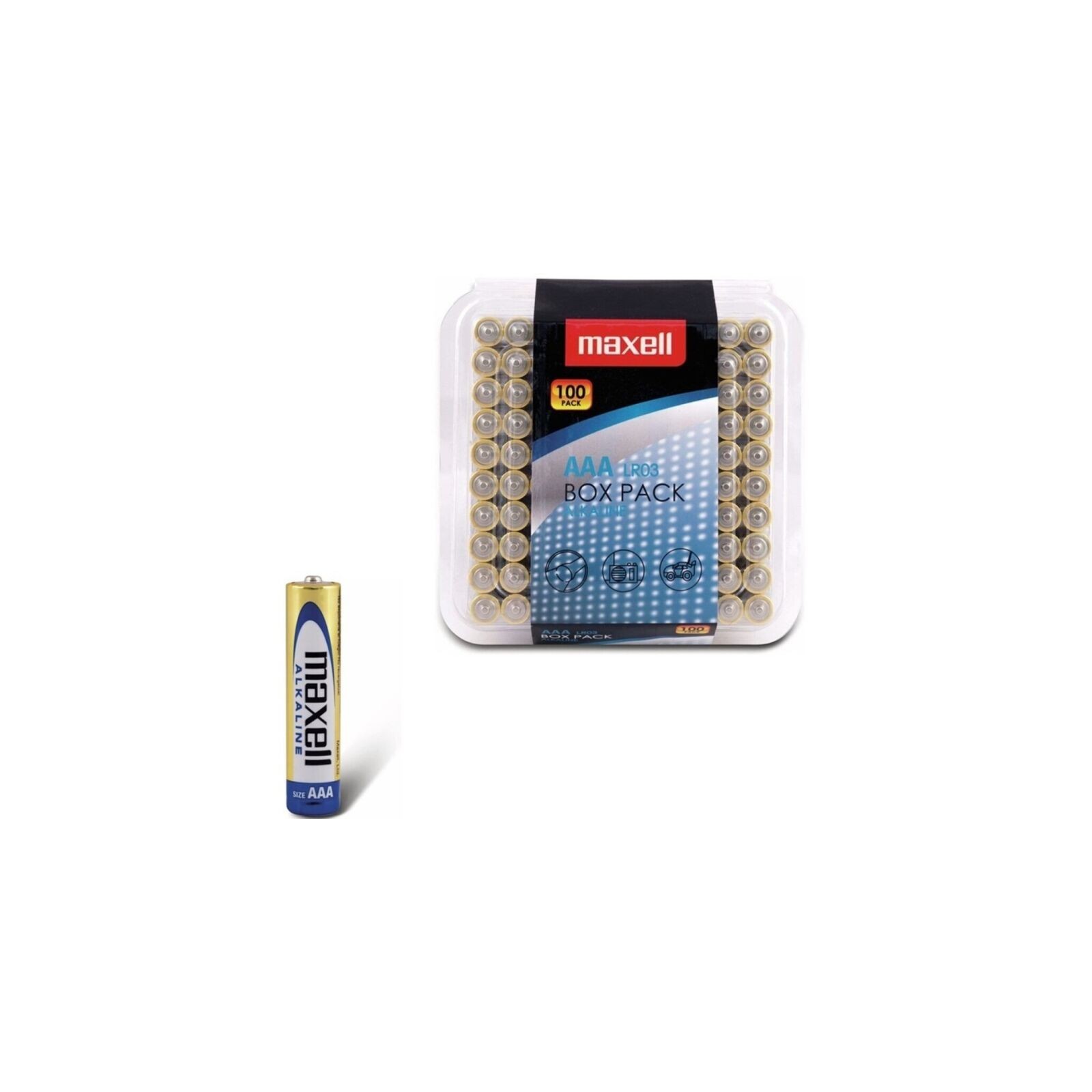 Alkaline AAA LR03 Pack of 100 Batteries