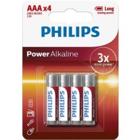 Philips AAA Alkaline Battery Blister Pack of 4