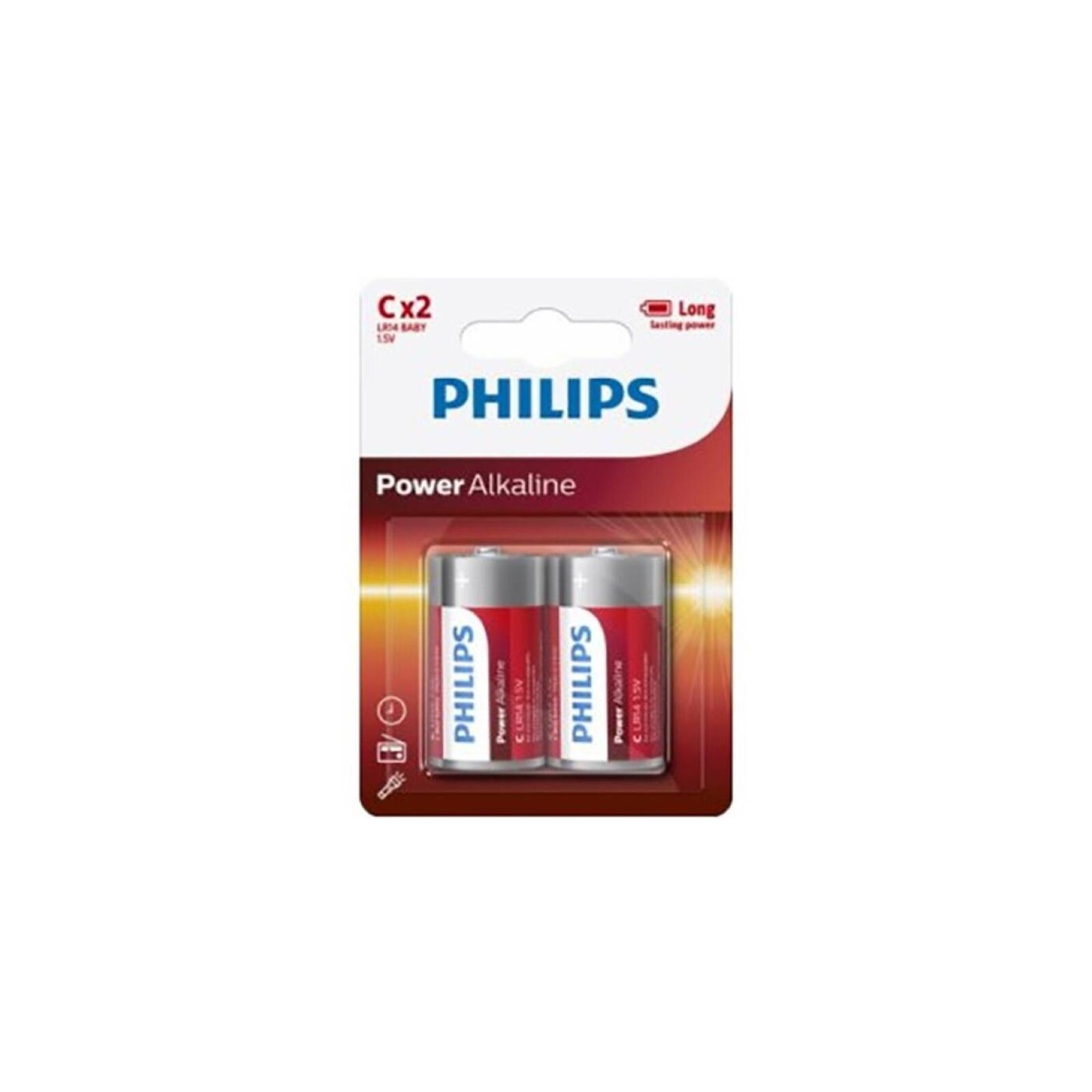 Philips C LR14 Alkaline Battery Blister Pack