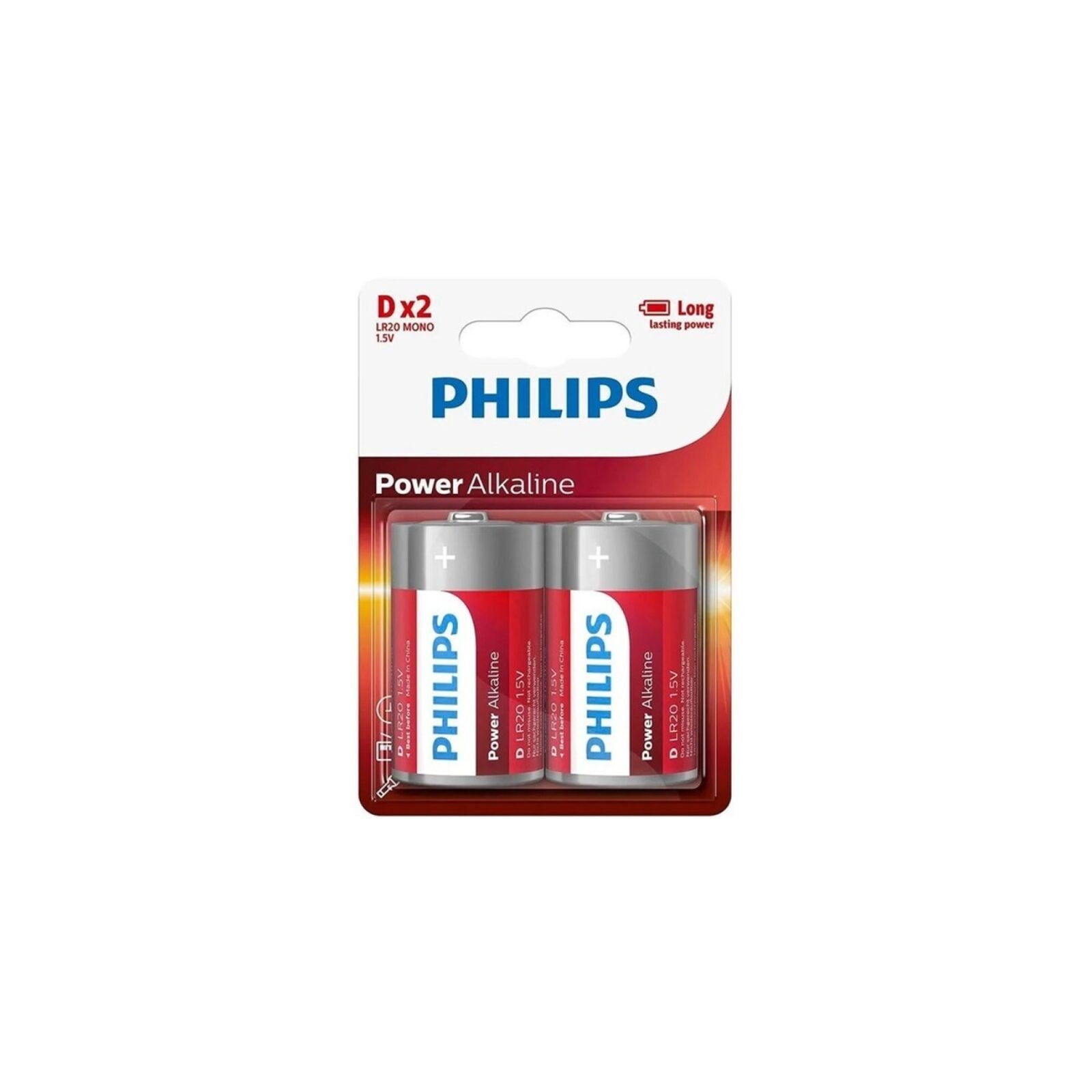 Philips D LR20 Alkaline Battery Blister Pack