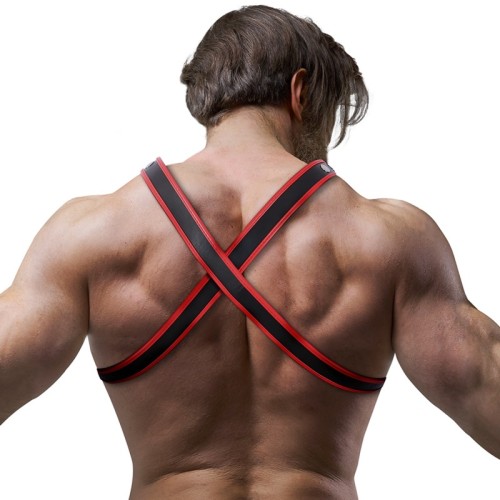 Adjustable Chest Harness for Men in Black/Red