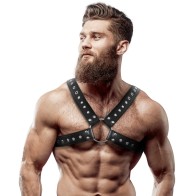 Crossed Studded Chest Harness for Men