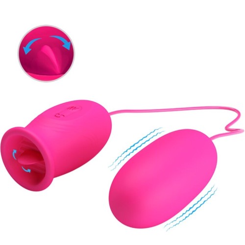 Daisy Vibrator Egg with Clitoral Stimulating Tongue Pink