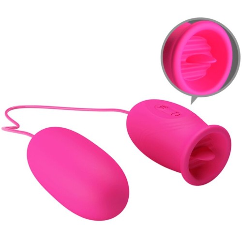 Daisy Vibrator Egg with Clitoral Stimulating Tongue Pink