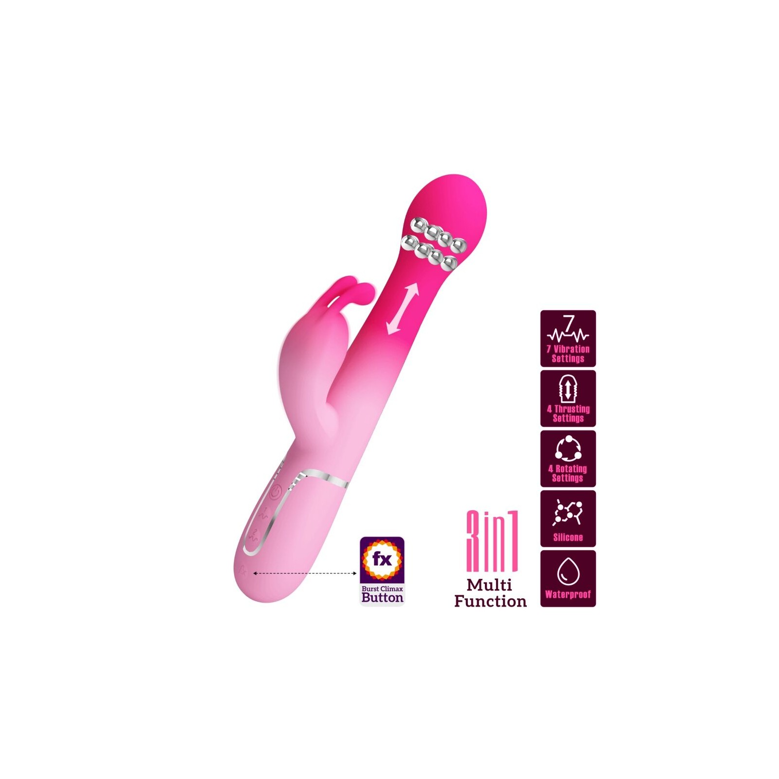 Dejon Vibrador Rabbit Multifunción 3 En 1