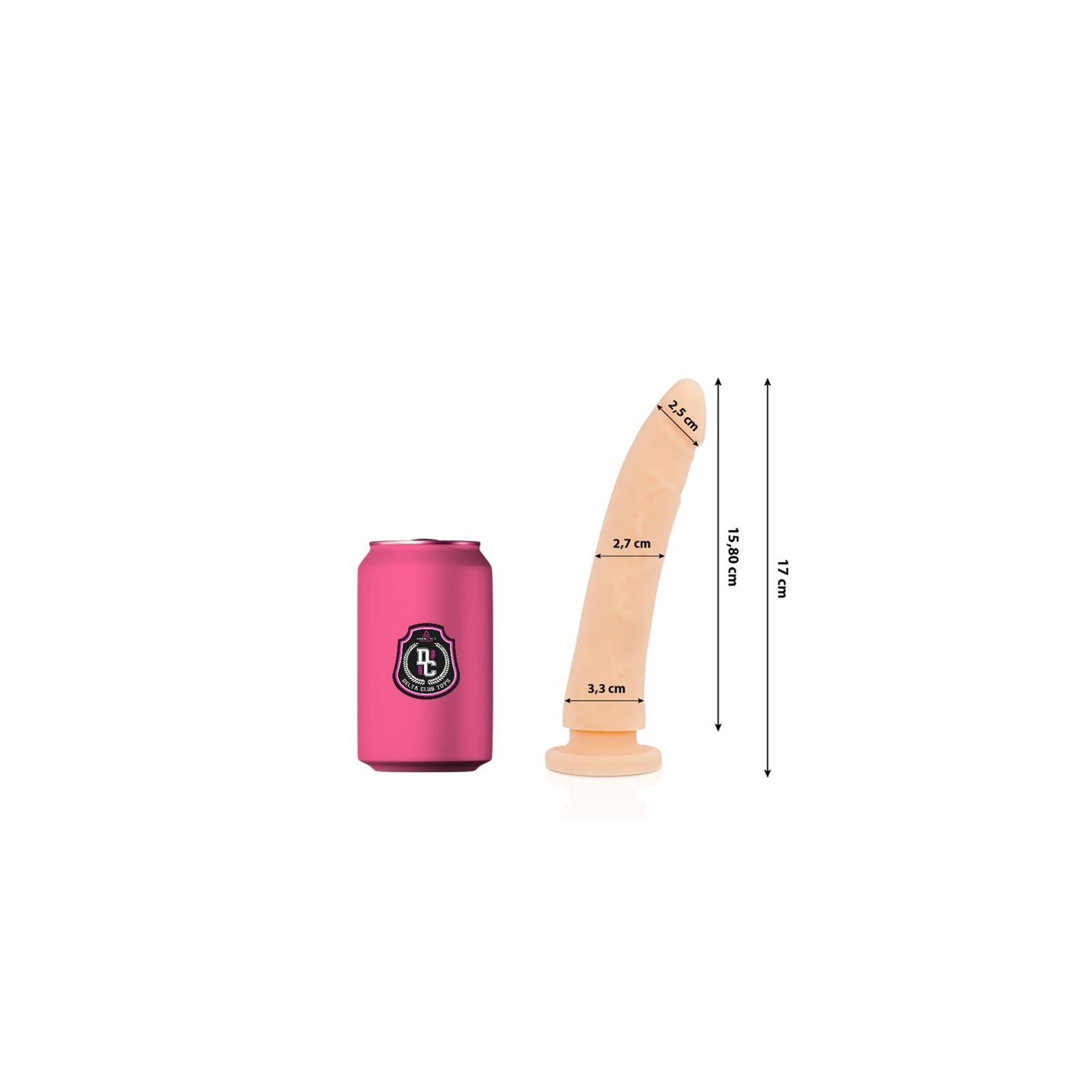 Delta Club Dildo Realista Natural Silicona Médica 17cm