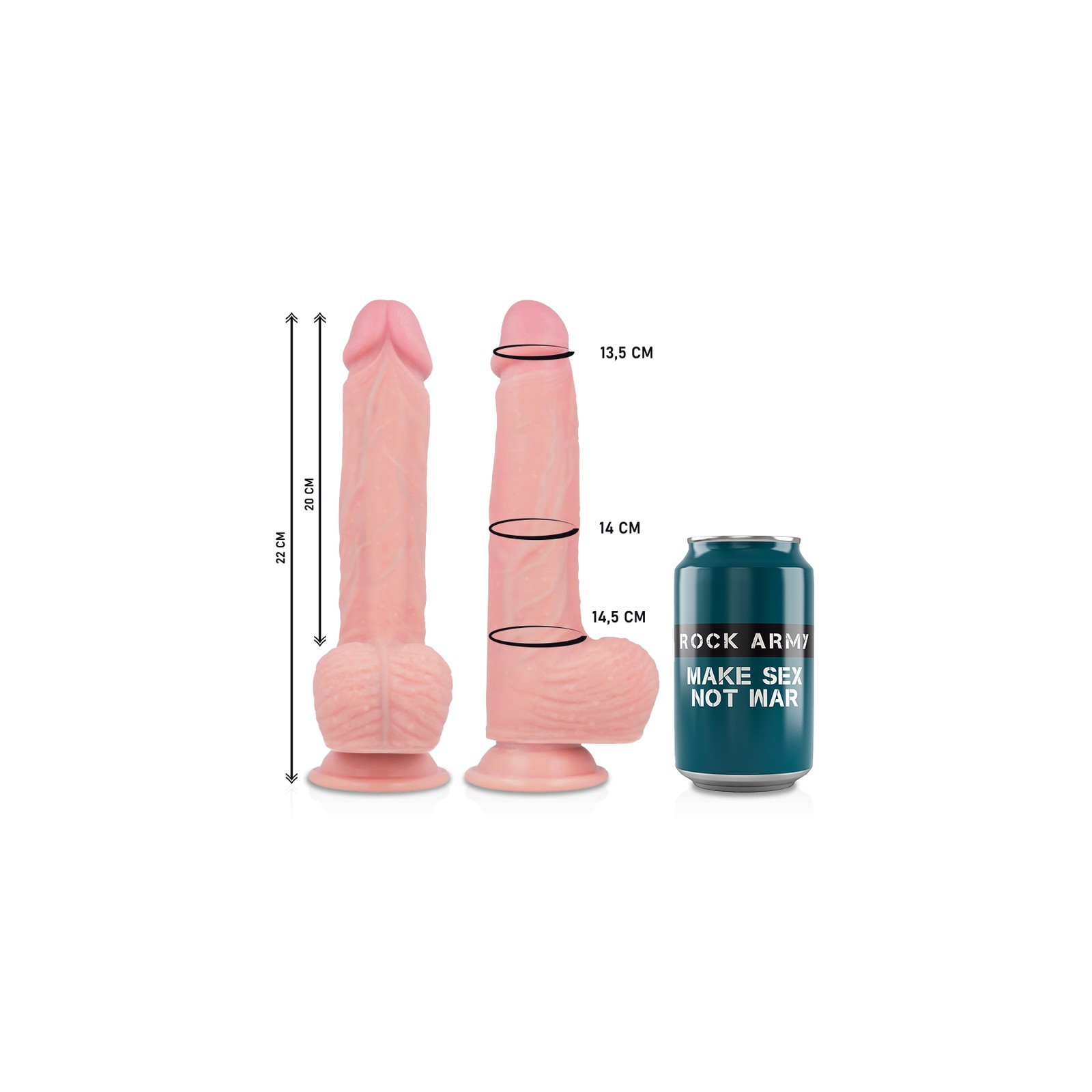 Rockarmy - Hawk Dildo Realista Rotador Y Vibrador 22cm