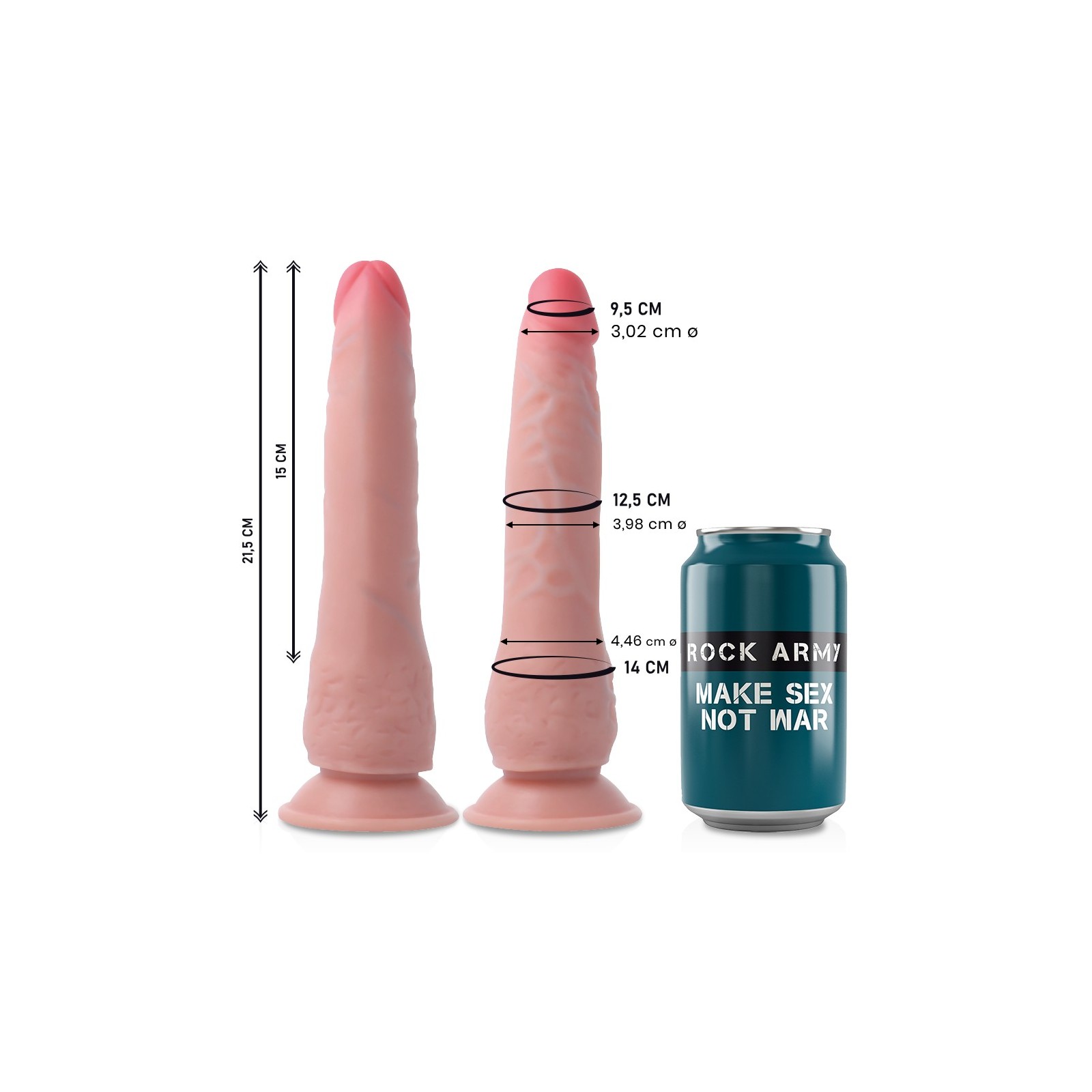 Rockarmy Crusader Realistic Dual Density Dildo 21.5 Cm