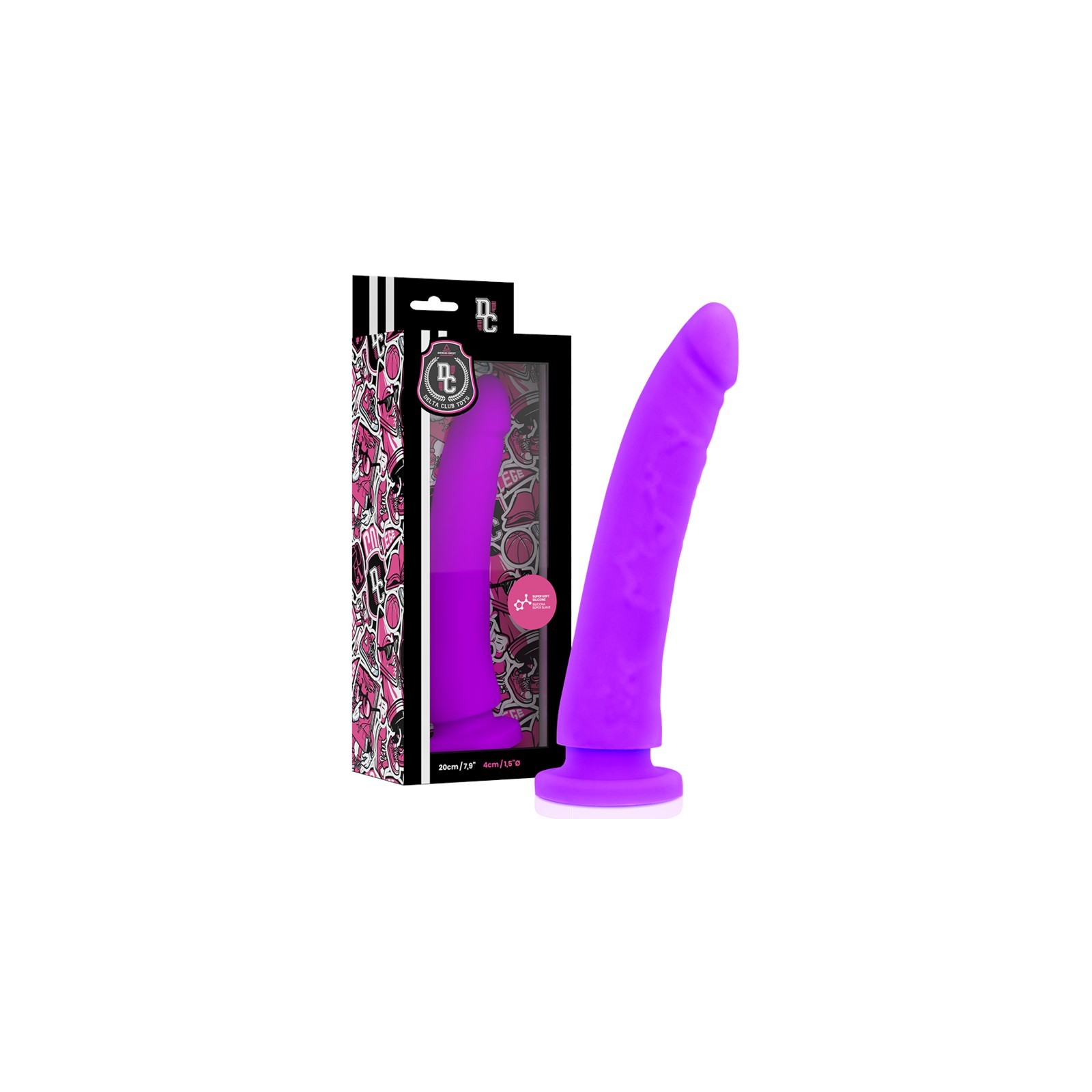 Delta Club Dildo Realista Lila Silicona Médica 20 Cm