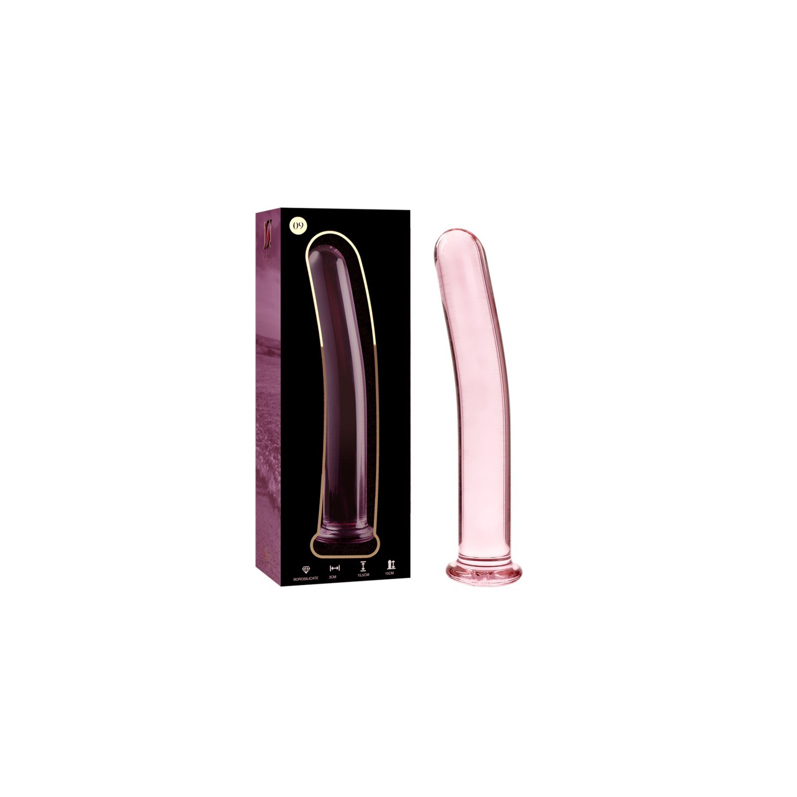 Modelo 9 Plug Cristal Rosa 15.5 cm