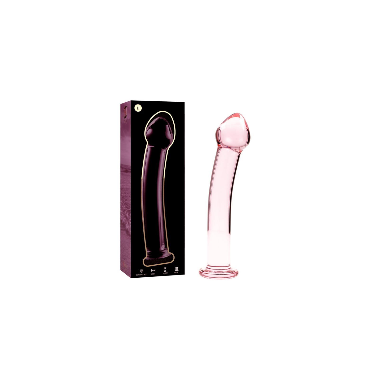 Modelo 11 Plug Cristal Rosa 16 cm