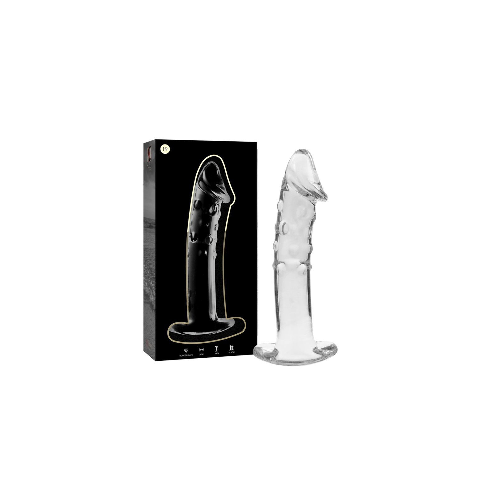 Modelo 19 Dildo Cristal Transparente 18.5cm