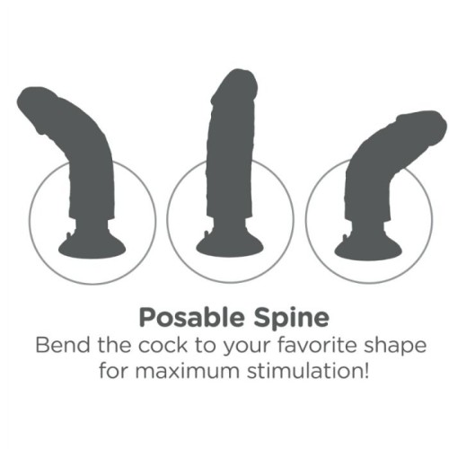 Vibrating Dildo with Testicles 25.5 cm Brown