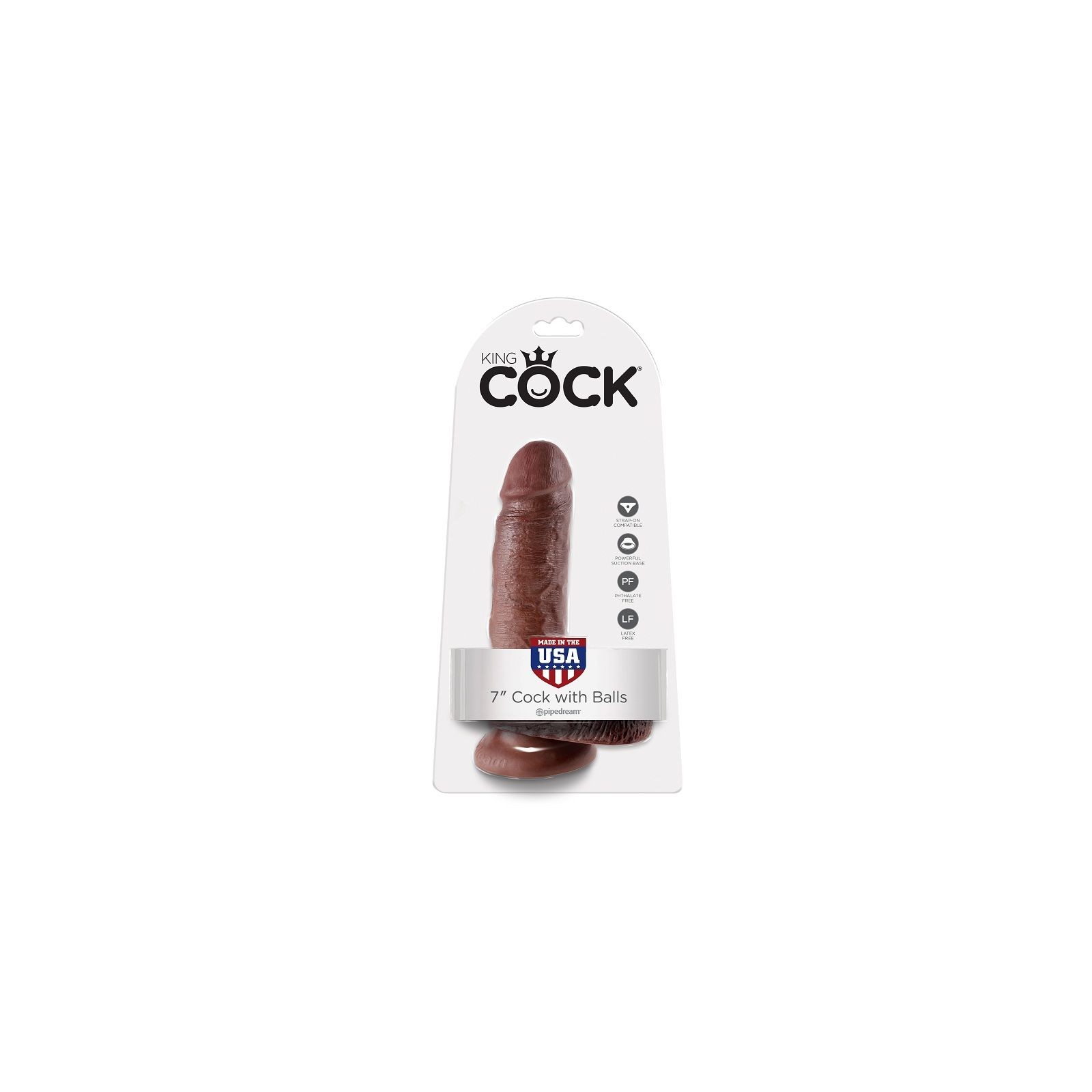 7 Realistic Penis 17.8 cm Brown