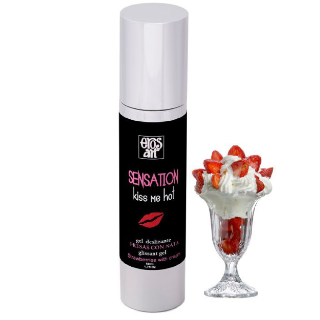 Sensation - Lubricante Natural Fresas Con Nata 50 Ml