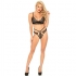 Leg Avenue - Set 2 Piezas Con Tanga Doble Tiranta M/L Negro