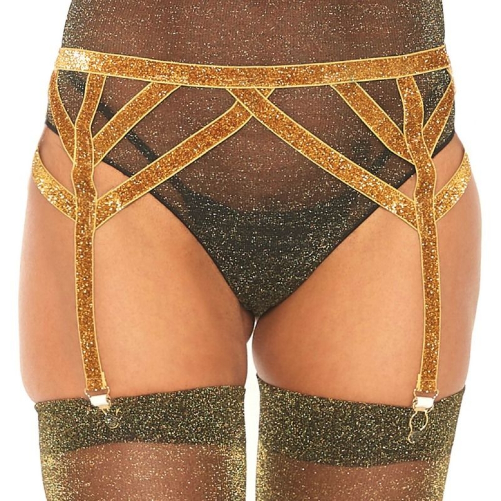 Leg Avenue - Liguero Lurex Dorado Talla Única