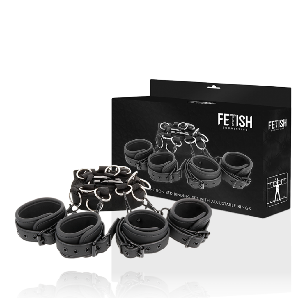 Fetish Submissive - Set Ataduras Cama Luxury Con Forro De Neopreno