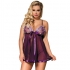 Subblime - Babydoll Con Lazo Y Detalles Brillantes Morado S/M