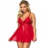 Subblime - Babydoll Con Lazo Y Encaje Floral Rojo S/M